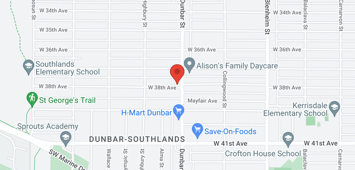 map of 3623 W 38TH AVENUE